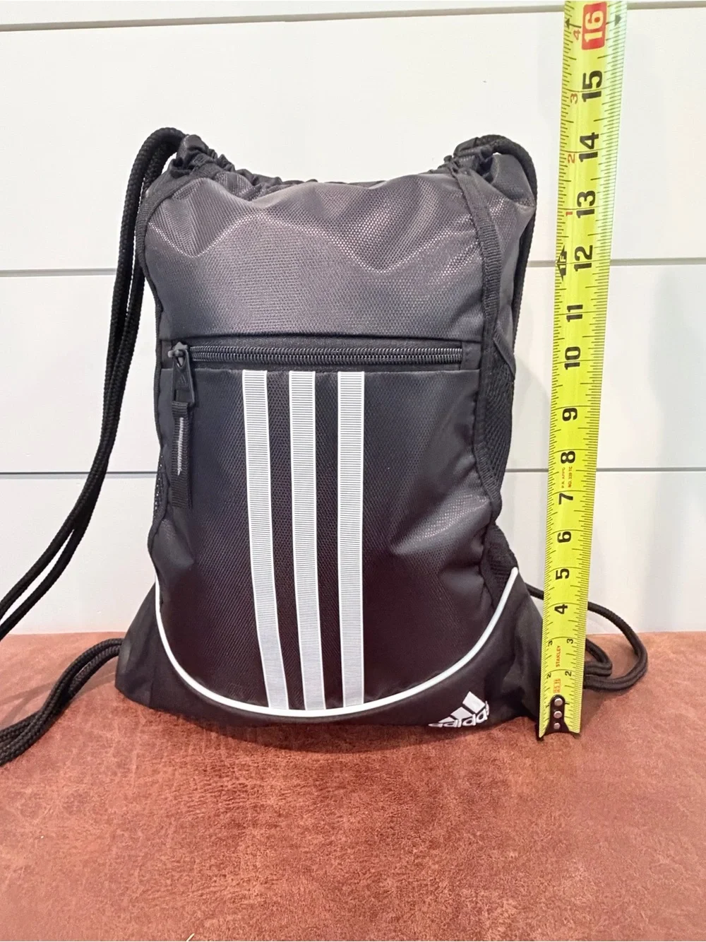 Adidas Y2K Sportcore Drawstring Backpack Gym Sack Black White